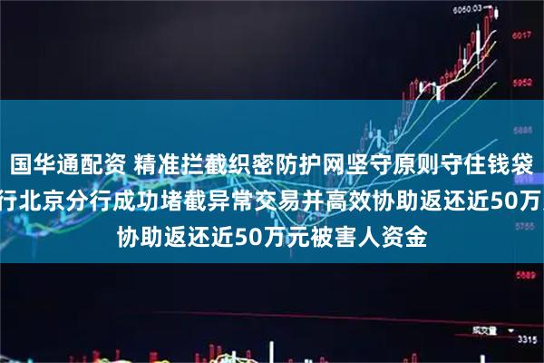 国华通配资 精准拦截织密防护网坚守原则守住钱袋子 ——徽商银行北京分行成功堵截异常交易并高效协助返还近50万元被害人资金